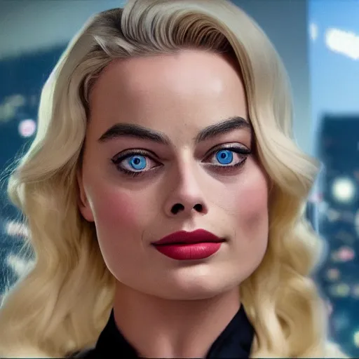 Prompt: margot Robbie wearing a cosplay costume, detailed face, 4k, hd, cinematic