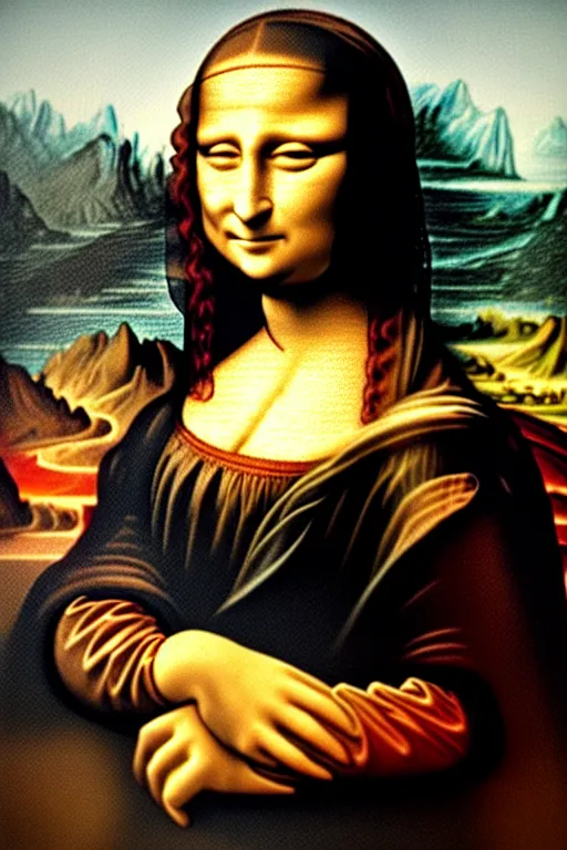 Prompt: mona lisa in the style of pointilism