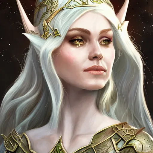 Image similar to elven queen character portrait by magali villeneuve, fantasy, dungeons & dragons, beautiful, artstation contest winner, detailed