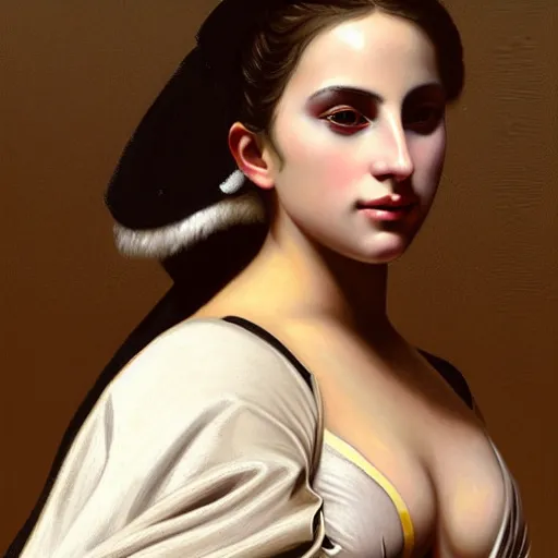 Image similar to Painting of Lady Gaga as Padme Amidala. Art by william adolphe bouguereau. During golden hour. Extremely detailed. Beautiful. 4K. Award winning.