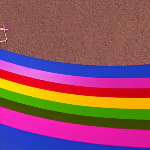 Image similar to 8k cinematic skeleton on a surfboard over a rainbow wave