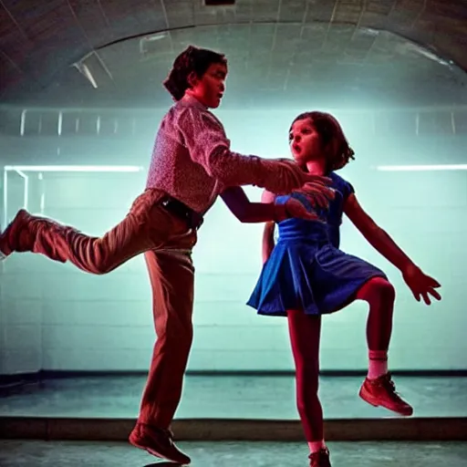 Prompt: Eddie Munson and Chrissy Cunningham from stranger things dancing on the clouds, photography, cinematic, cinematic lighting, ultra realistic, ultra detailed, hyper realistic, epic, photorealistic, beautiful