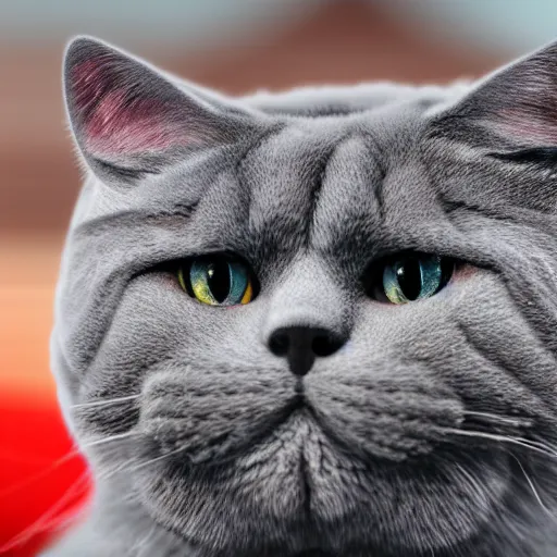 Image similar to a fluffy roadster made of British Shorthair, cool, 4k, hd, highly detailed