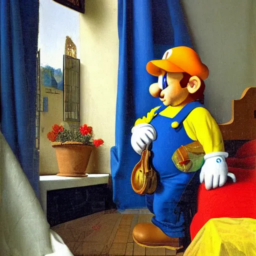 Image similar to mario by vermeer