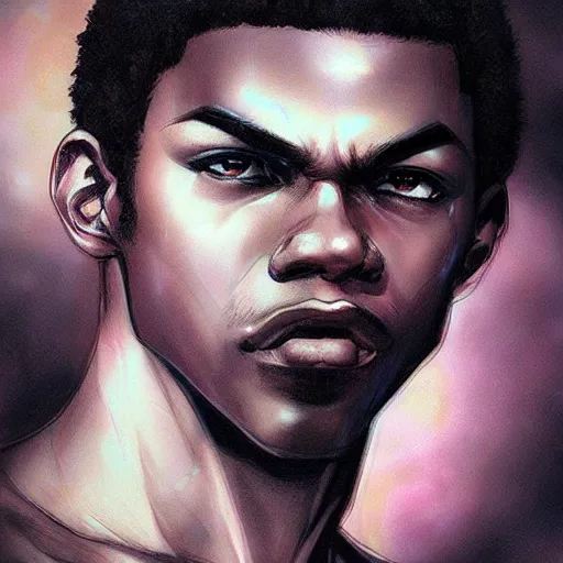 Prompt: handsome black man by artgerm yoshitaka amano