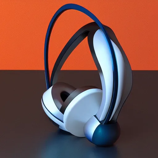 Image similar to wireless headphone stand, futuristic, techno, cyberpunk, product design, render, cute, swag, geometric, fun