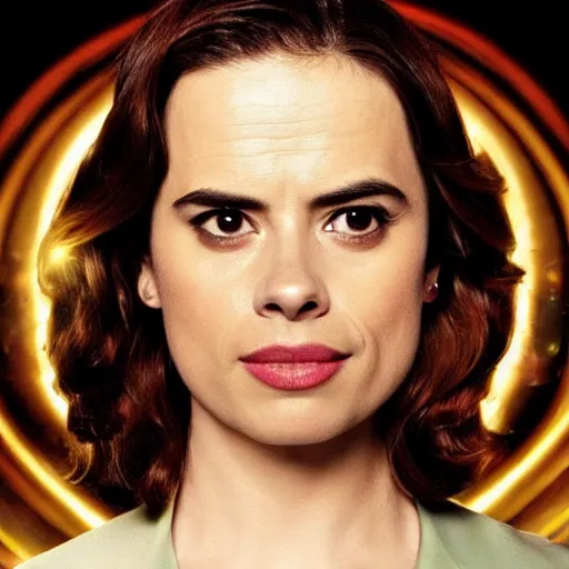 Prompt: a beautiful full body photograph of hayley atwell as'doctor who ', time vortex in the background, detailed face, symmetrical face, extreme realism and detail, 8 k, completely framed, direct lighting, 3 5 mm photo, photorealistic, sharp focus