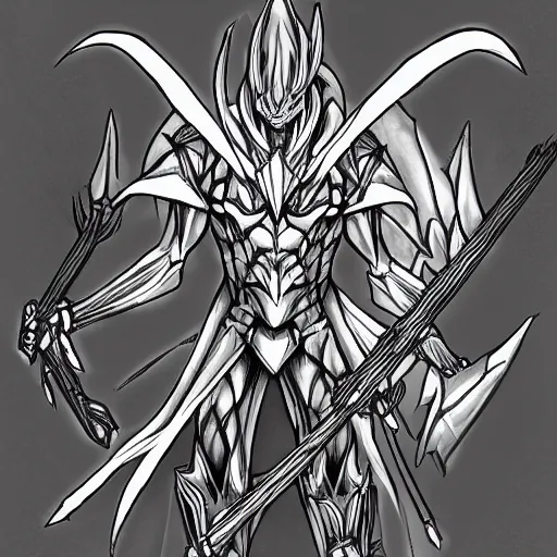 Prompt: aatrox lineart