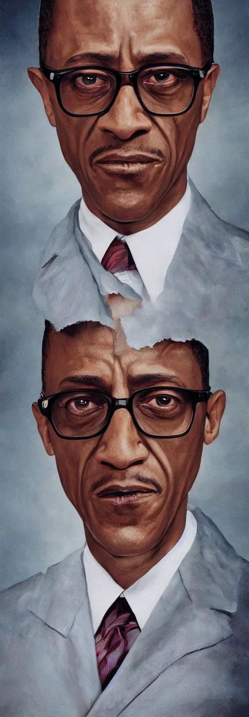 Prompt: gustavo fring as saint hyper realistic painting