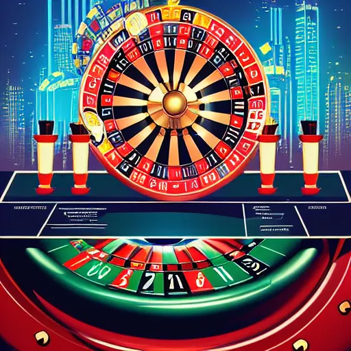 Image similar to detailed illustration of a casino roulette by alena aenami and by killian eng