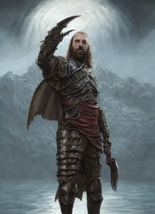 Image similar to sandor clegane by anne stokes and larry elmore, detailed matte painting, realistic portrait, symmetrical, highly detailed, digital painting, artstation, concept art, smooth, sharp focus, illustration, cinematic lighting, 8 k resolution