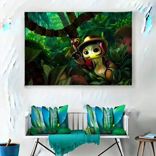 Image similar to disco diffusion painting of teemo in the jungle by makoto shinkai, masterpiece, contest award winner