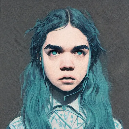 Prompt: Grimes picture by Sachin Teng, asymmetrical, dark vibes, Realistic Painting , Organic painting, Matte Painting, geometric shapes, hard edges, graffiti, street art:2 by Sachin Teng:4