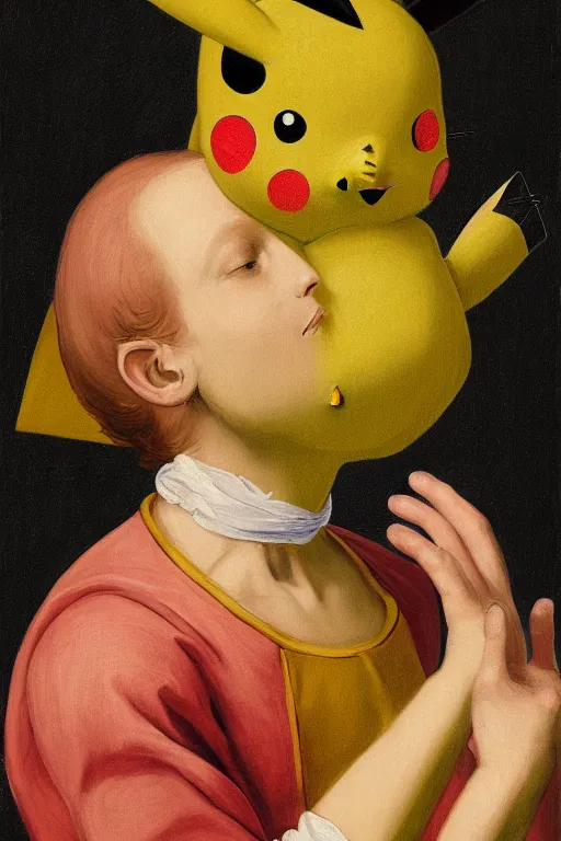 Prompt: a portrait from pikachu, renaissance painting