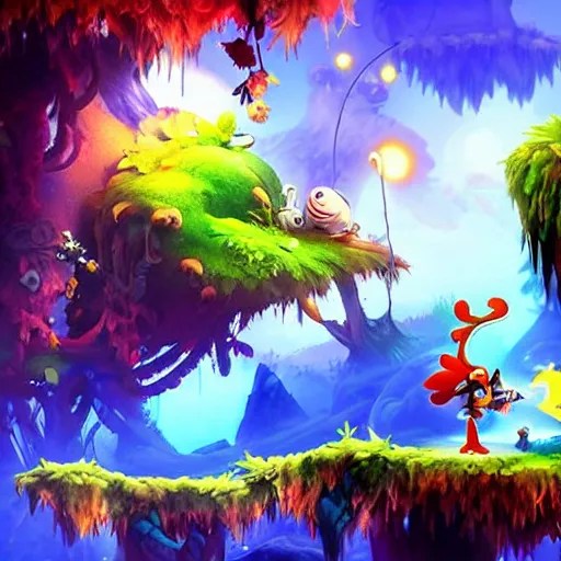 Image similar to rayman in the Ori blind forest