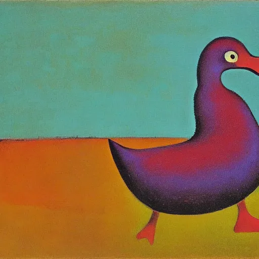 Image similar to a duck on the prowl oil painting rufino tamayo