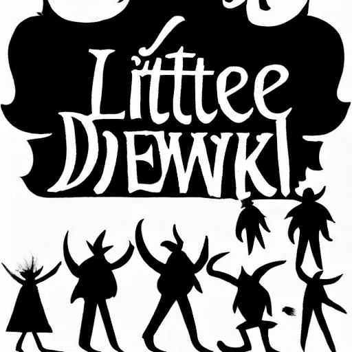 Image similar to Little devil crowd in the attic, dark, shadows, night