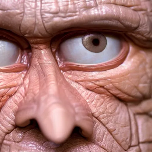 Prompt: close - up of a new sculpture by ron mueck, studio photo