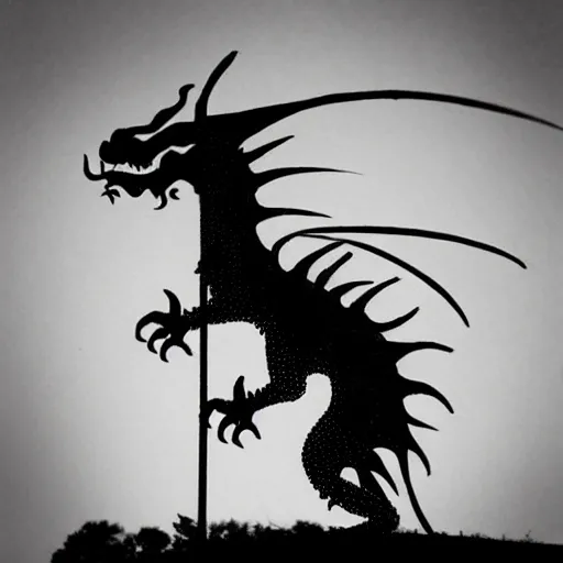 Image similar to “fire breathing dragon, Silhouette”