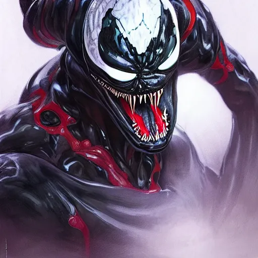 Image similar to venom the symbiote wearing gucci clothes | venom movie | cinematic lighting | award - winning | closeup portrait | by donato giancola and mandy jurgens and charlie bowater | featured on artstation | pencil sketch | sci - fi alien