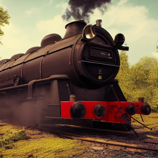 Prompt: outer space scene of an old steam train just chuggin' along the best it can. ultra-wide shot, detailed, trending on artstation, light effect, 8k, unreal engine 5, epic, masterpiece, highly detailed