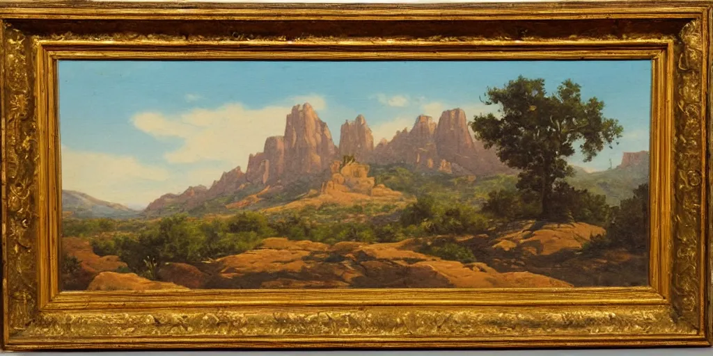 Image similar to American West scenery, XIXth century painting