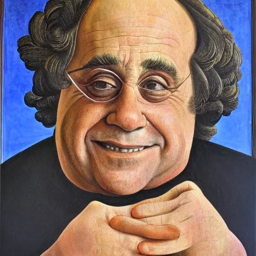 Image similar to portrait of Danny Devito, painting by Sandro Botticelli, detailed, 4k