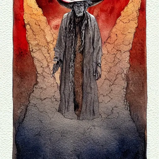 Prompt: very very very old shaman burns from the inside out, old gray haired mexican mage fire from inside, close his eyes with no pain, watercolor ink painting, in the style of jean giraud, in the style of moebius trending on artstation deviantart pinterest detailed realistic hd 8 k high resolution