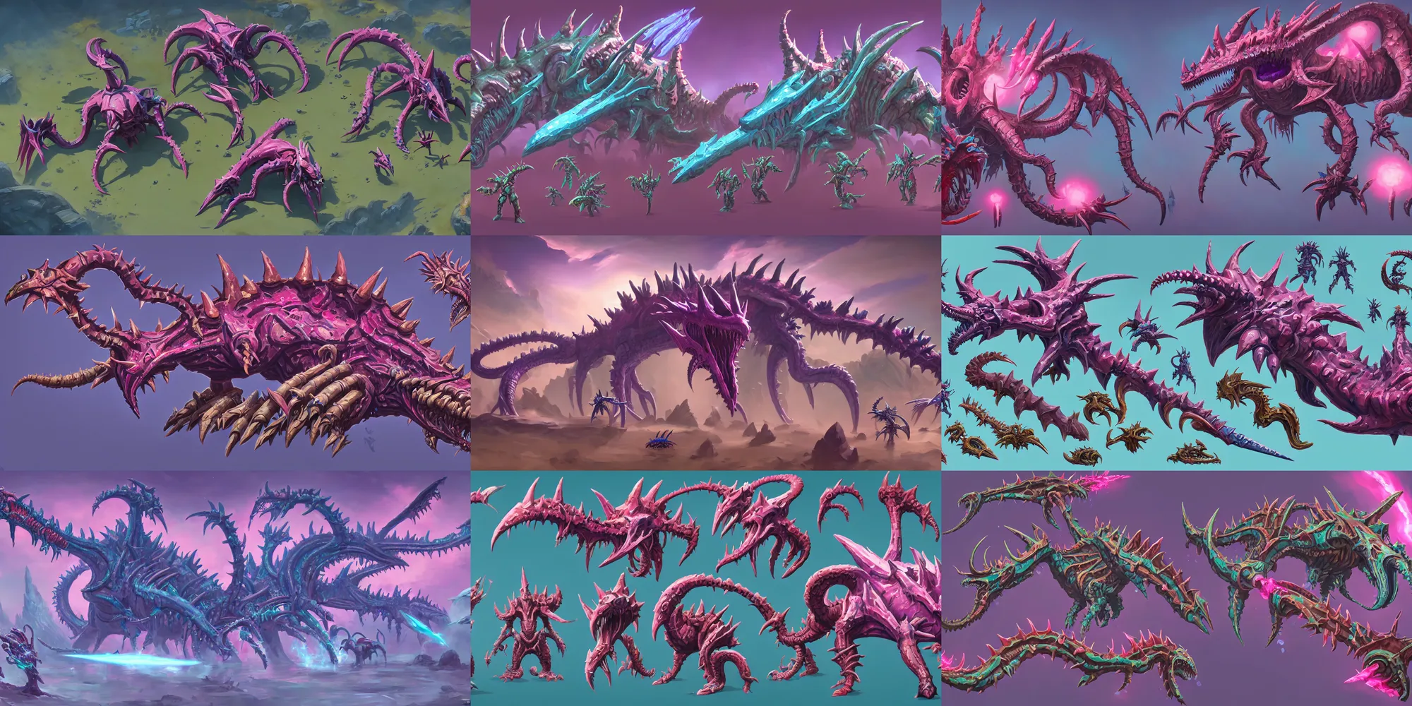 Prompt: game asset of starship infused with corrupted zerg hydralisk, in gouache detailed paintings, props, stylized, 2 d sprites, kitbash, arcane, overwatch, blue and pink color scheme, 8 k, close up