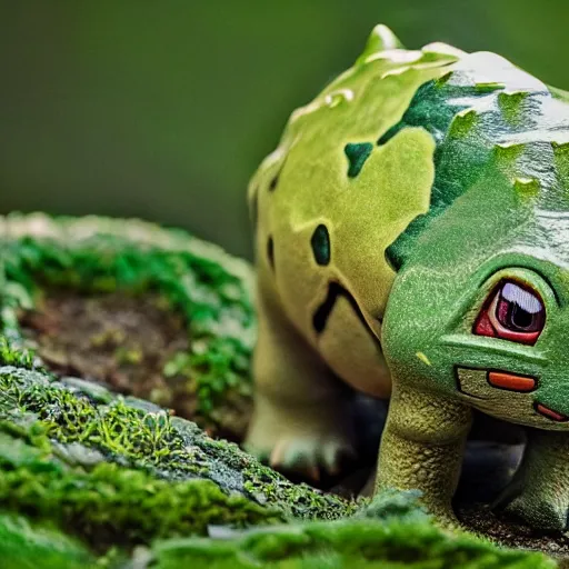Prompt: national geographic photo of bulbasaur, pokemon in the wild, intricate, portrait, 8 k highly professionally detailed, hdr, award winning