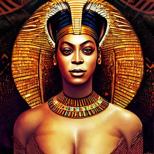 Image similar to a portrait of beyonce as an egyptian goddess by karol bak, christopher balaskas, umberto boccioni and charlie bowater