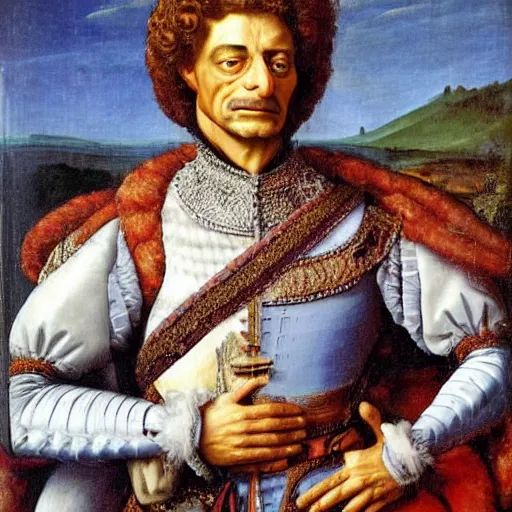 Image similar to renaissance portrait of Nicolas Sarkozy as a french king