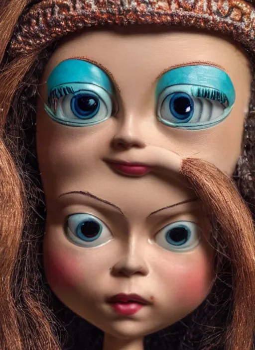 Image similar to closeup profile portrait of tin toy greta thunberg wearing a bikini, depth of field, zeiss lens, detailed, symmetrical, centered, fashion photoshoot, by nicoletta ceccoli, mark ryden, lostfish, breathtaking, 8 k resolution, extremely detailed, beautiful, establishing shot, artistic, hyperrealistic, octane render