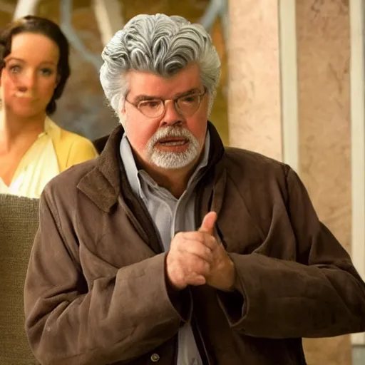 Prompt: george lucas stars in i ’ ve got a very bad feeling about this disney plus hq production still movie quality