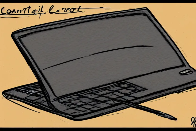 Image similar to concept art for a left handed laptop, digital art