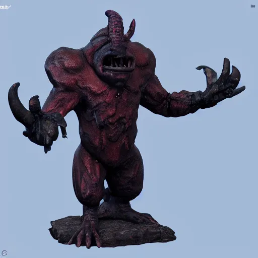 Prompt: disneys goofy demon. eldenring boss, zbrush, arnold render, unrealengine 5, dark souls, horror, extremely detailed