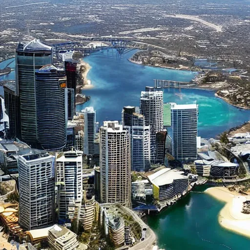 Prompt: Perth, Australia in the year 2070, ultra realistic, 8k