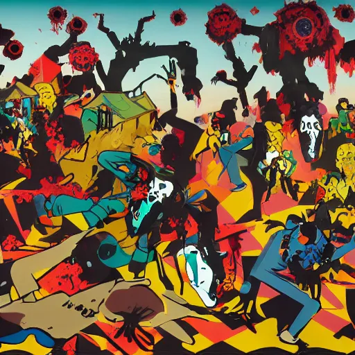 Prompt: zombie apocalypse, artwork by Tomokazu Matsuyama, 8k, trending on artstation