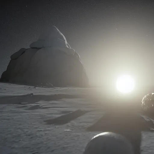 Prompt: « we are on the moon's surface, human colony, sunrise on the moon, far view, photorealistic, unreal engine 5, sharp focus »