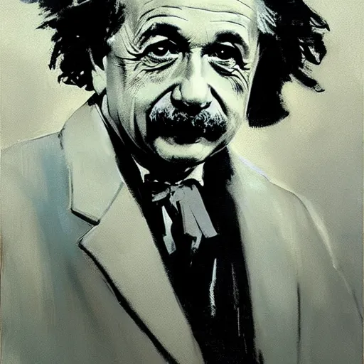 Image similar to albert einstein, intricate, elegant, highly detailed, greg manchess, mucha, liepke, ruan jia, jeffrey catherine jones, ridley scott