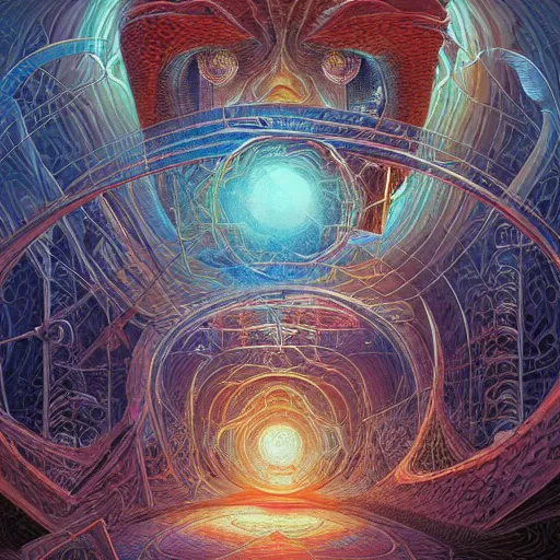 Image similar to beautiful portrait of intelligence of science, spatial space deformation in latent space, math art, astral plane, by tyler edlin and artgerm and dan mumford and gustave dore