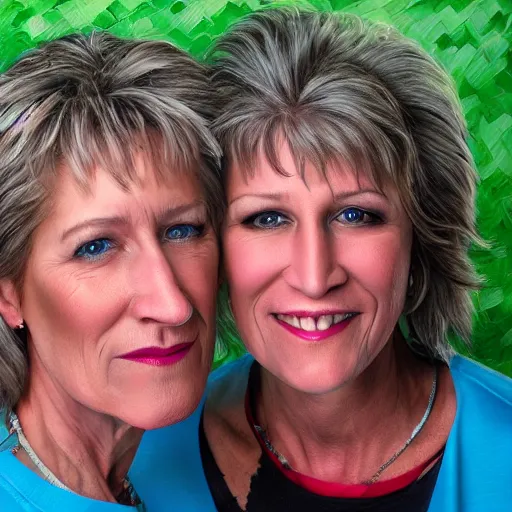 Image similar to stunning award winning hyperrealistic hdr 8 k highly detailed portrait photo of sherri and terri mackleberry as real humans