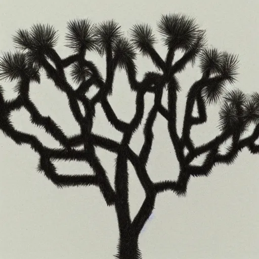 Image similar to pencil sketch of a joshua tree