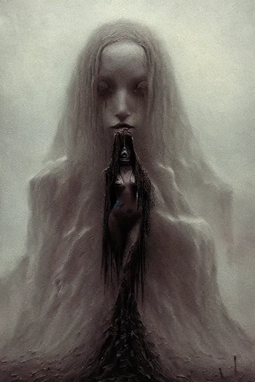 Image similar to queen of darkness painting in the style of beksinski, violent, high delicate defined details, beautiful, atmospheric, rain, matte, 3 d 8 k octane rendered, sharp focus, illustration, high detail, ultra realistic