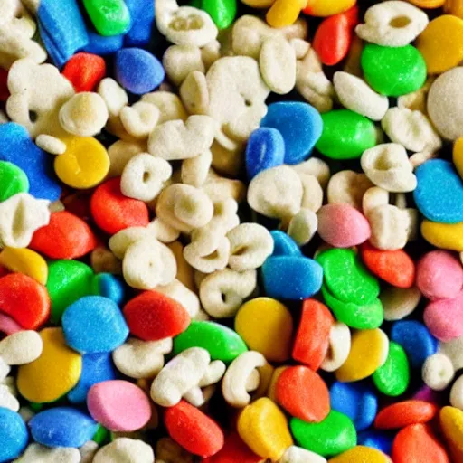 Image similar to lucky charms cereal 🥣 but it’s made of bones