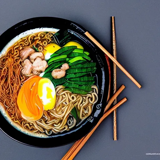 Image similar to Bowl of ramen in the style of a comic book