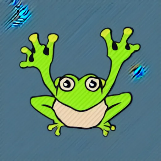 Image similar to a cute frog, digital art, iconic icon, 2 d vector logo, cartoon, t - shirt design