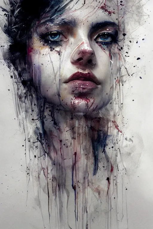 Prompt: valkyrie warrior woman portrait art by agnes cecile, beautiful, soft, smooth