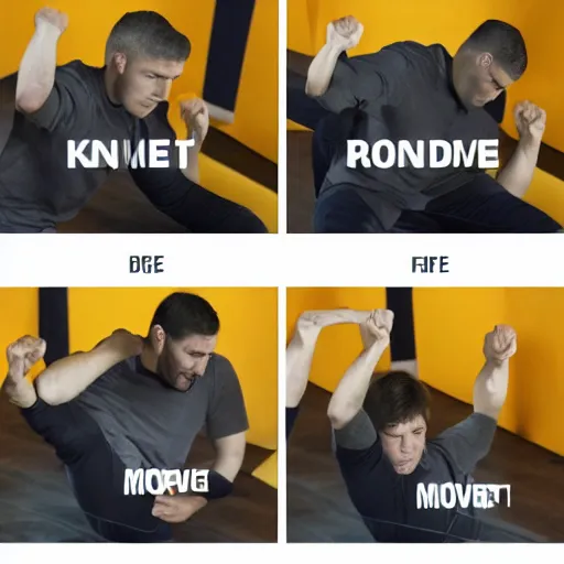 Image similar to ikea diagram explaining mma moves in great detail step by step