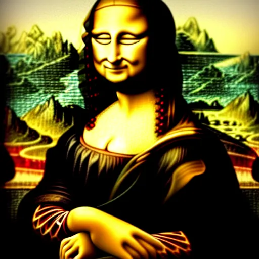 Image similar to mona lisa by lisa frank and jim lee